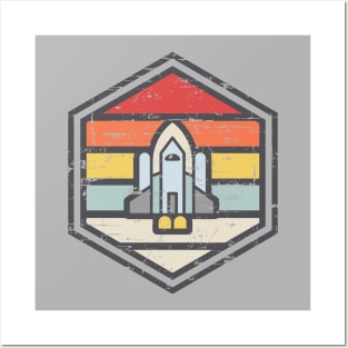 Retro Badge Space Shuttle Light Posters and Art